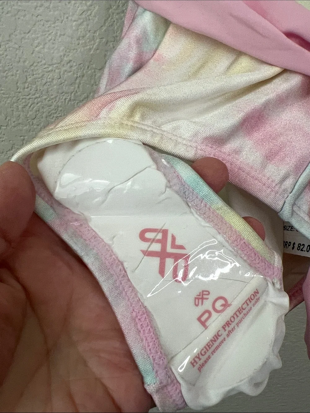 PQ Swim Tie-Dye One-Piece Swimsuit with Pink Belt Size 8
